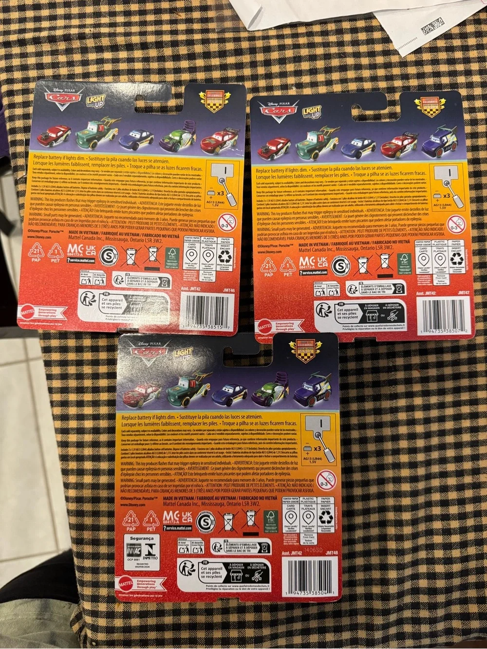 Mattel Disney Pixar Cars Light Up Trio